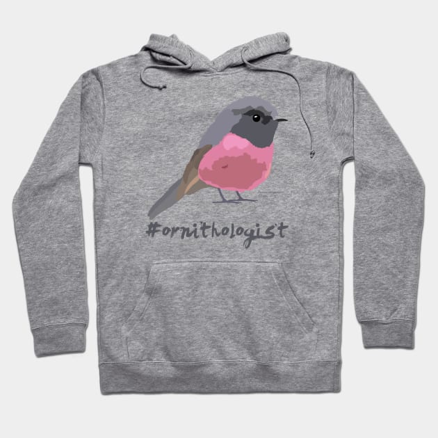 Ornithologist | Pink robin Hoodie by uncutcreations